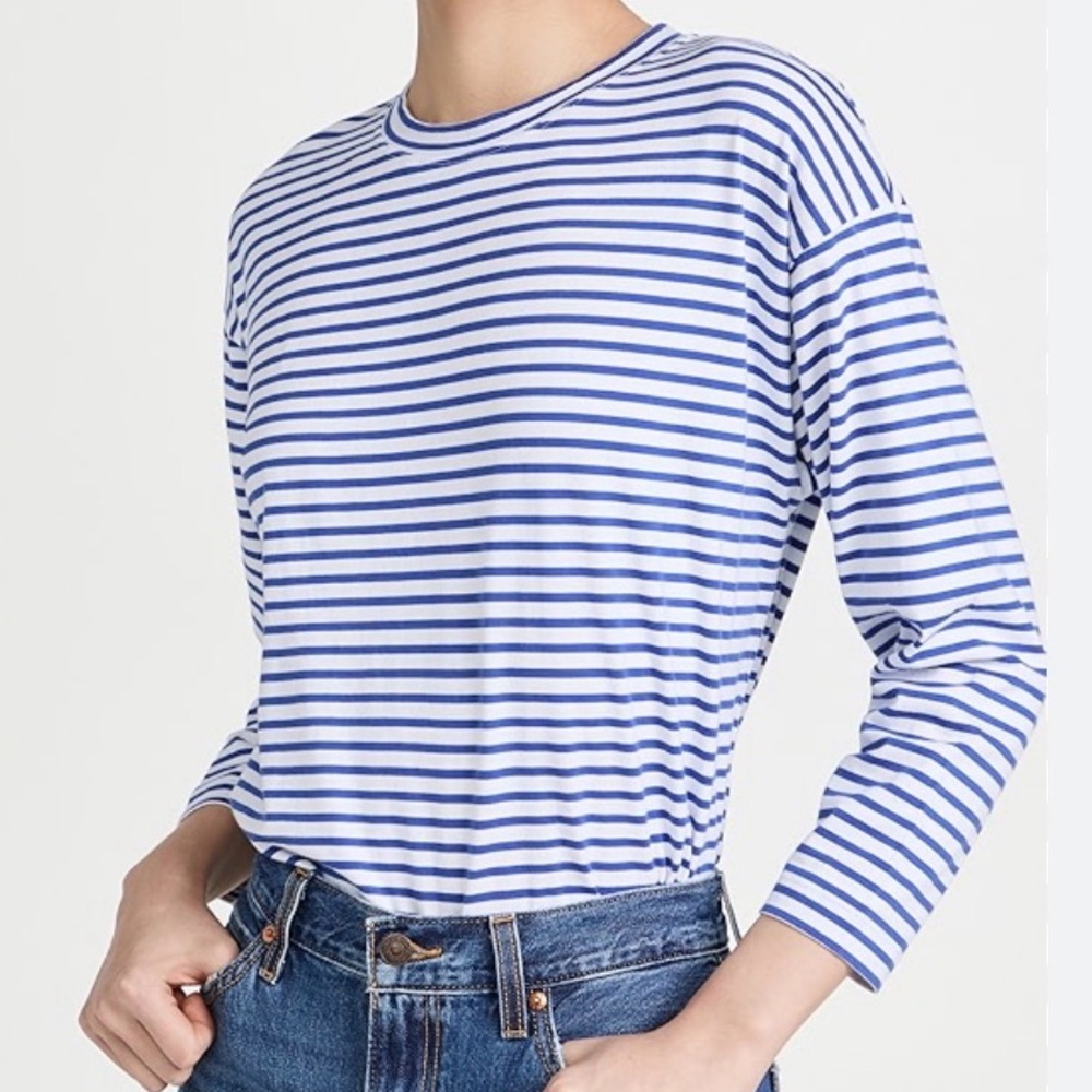 AYR The French Fry Long Sleeve Tee in Navy Blue XL